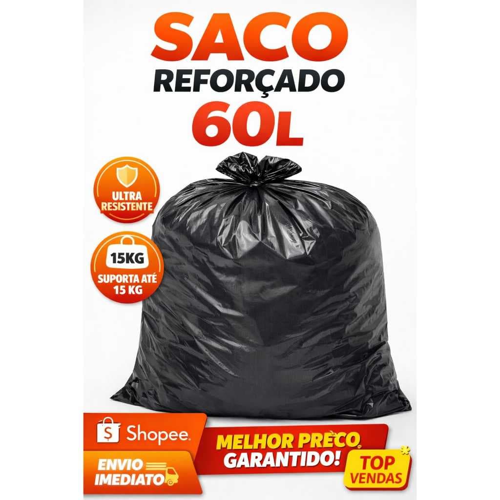 SACO DE LIXO 60 Litros Resistente Direto da Fabrica