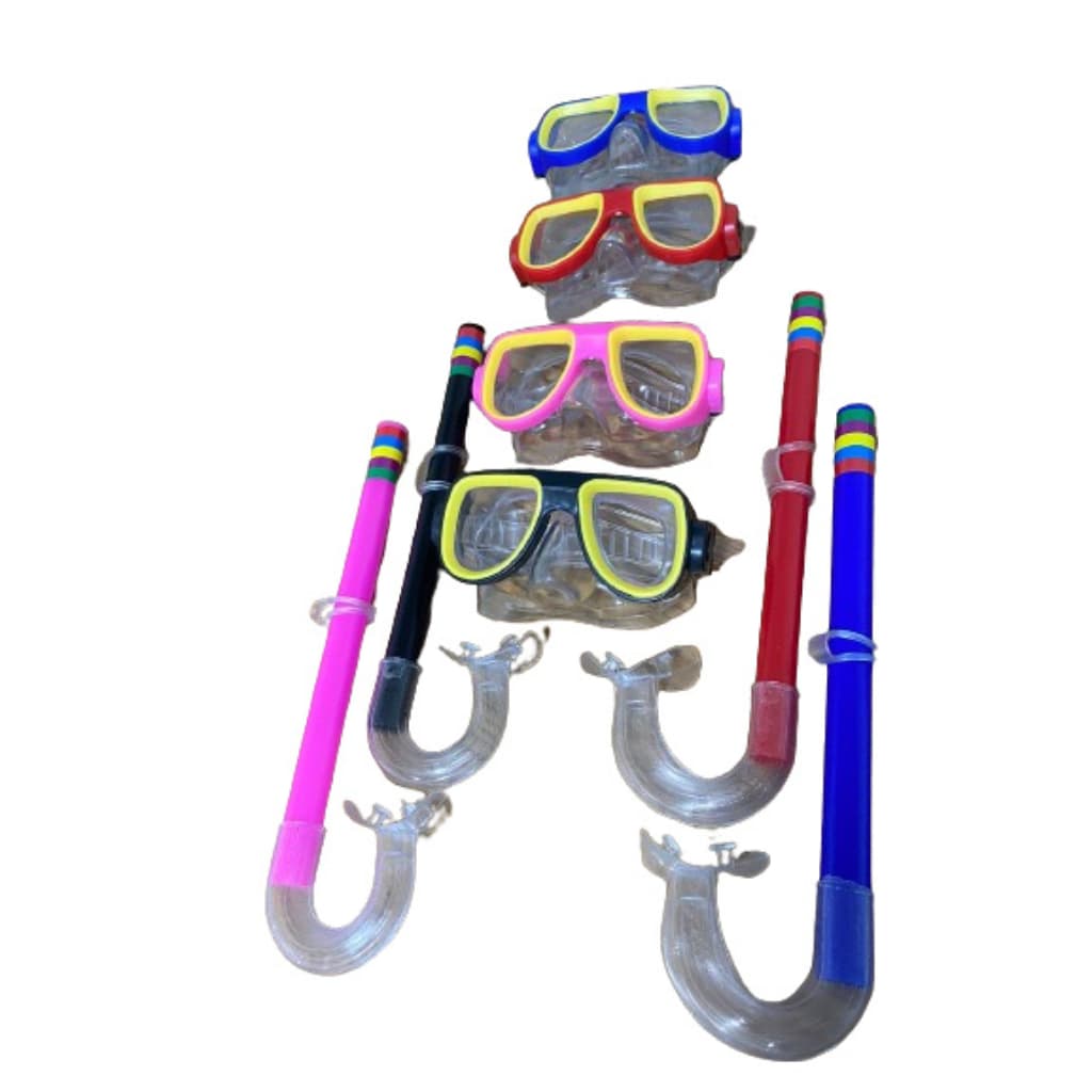 Kit Mergulho Infantil com Máscara + Snorkel – Óculos de Natação Piscina/Praia (Cores Sortidas)