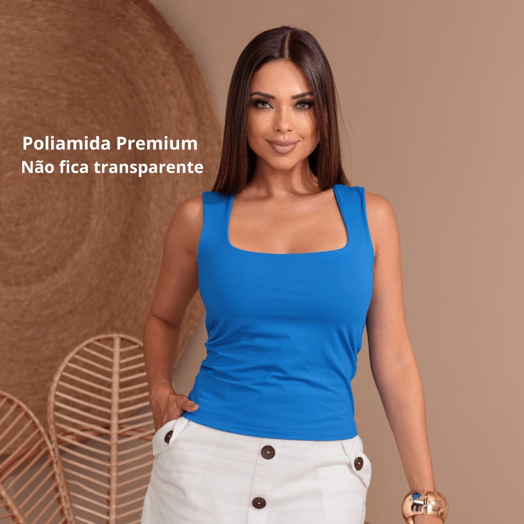 Regata Feminina Poliamida Premium Básica Elegante Casual
