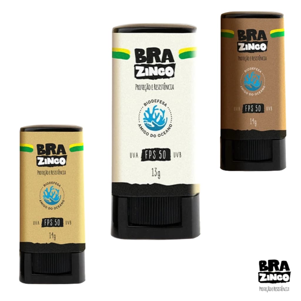 Protetor Solar Facial Bastão Brazinco Fps 50 Uva Uvb - Vegano Sem Perfumea