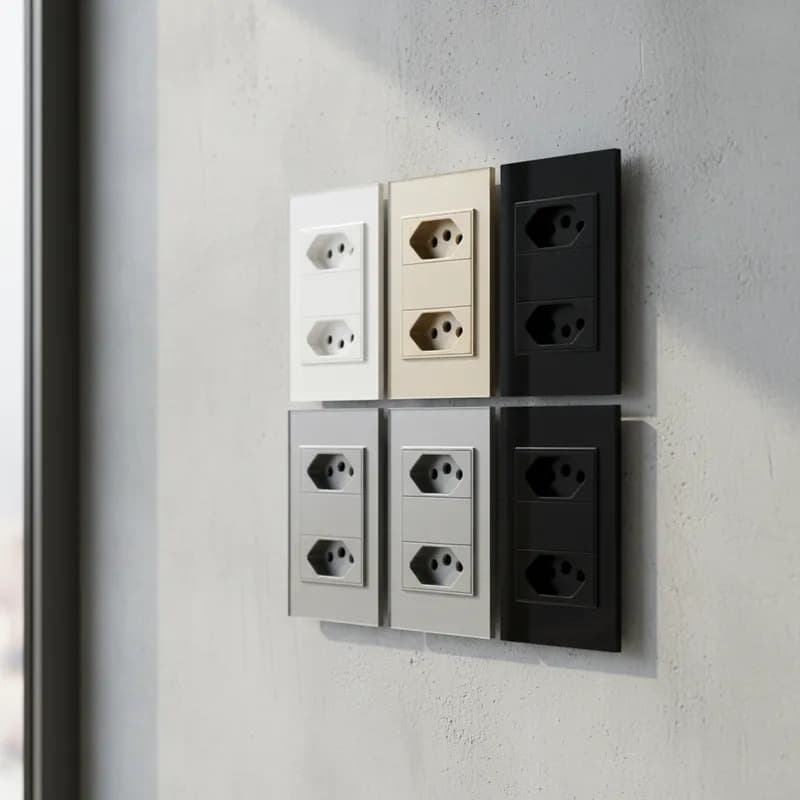 Tomada Vidro Temperada Luxo 2 Soquete 10 Á 20a