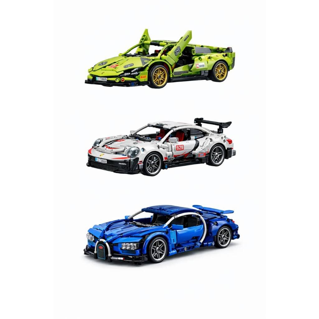 Blocos de Montar Carro Esportivo 1:18 423 a 455 Peças Modelo Corrida (Unidade)