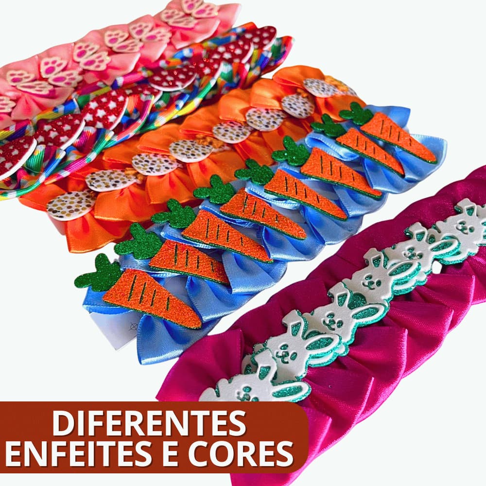 Laços Pet Pascoa Coelho Kit 32 unidades Festa Comemoração Tamanho G 5cm Lacinho Cachorro Pet
