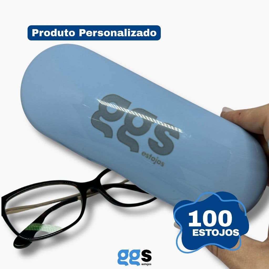 Kit 100 Estojos para Óculos Personalizados Lemans Receituário e Solar para Óticas ou Brindes