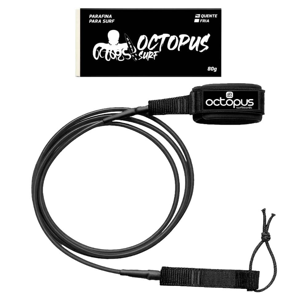 Leash Prancha De Surf 6´ Com 2 Giradores + Parafina Surf Wax