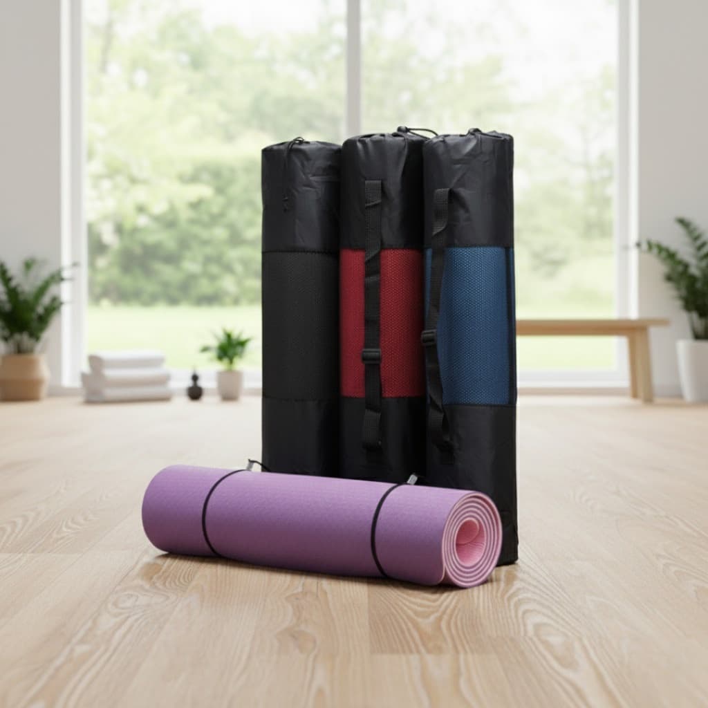 Tapete Yoga TPE Ecológico Antiderrapante Dupla Face Com Bolsa