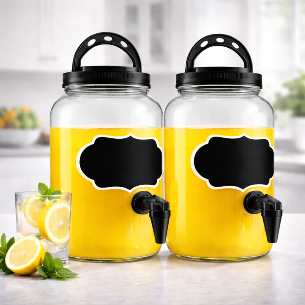 Kit 2 Suqueiras Plástica para Suco Água Chá Drink Refrescante Moderna Mesa Escritório Casa