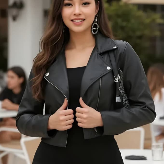 Jaqueta De Couro Feminina Premium Com Ziper Inverno Elegante Envio Imediato Confortavel Luxo Sexy