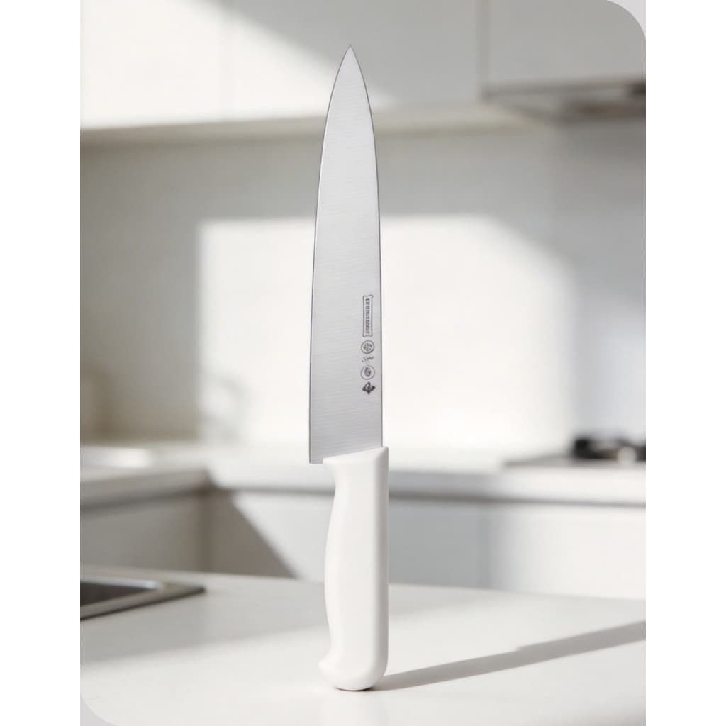 Faca De Cozinha Carne 8 Corte Master Inox Mundial Cabo Branco