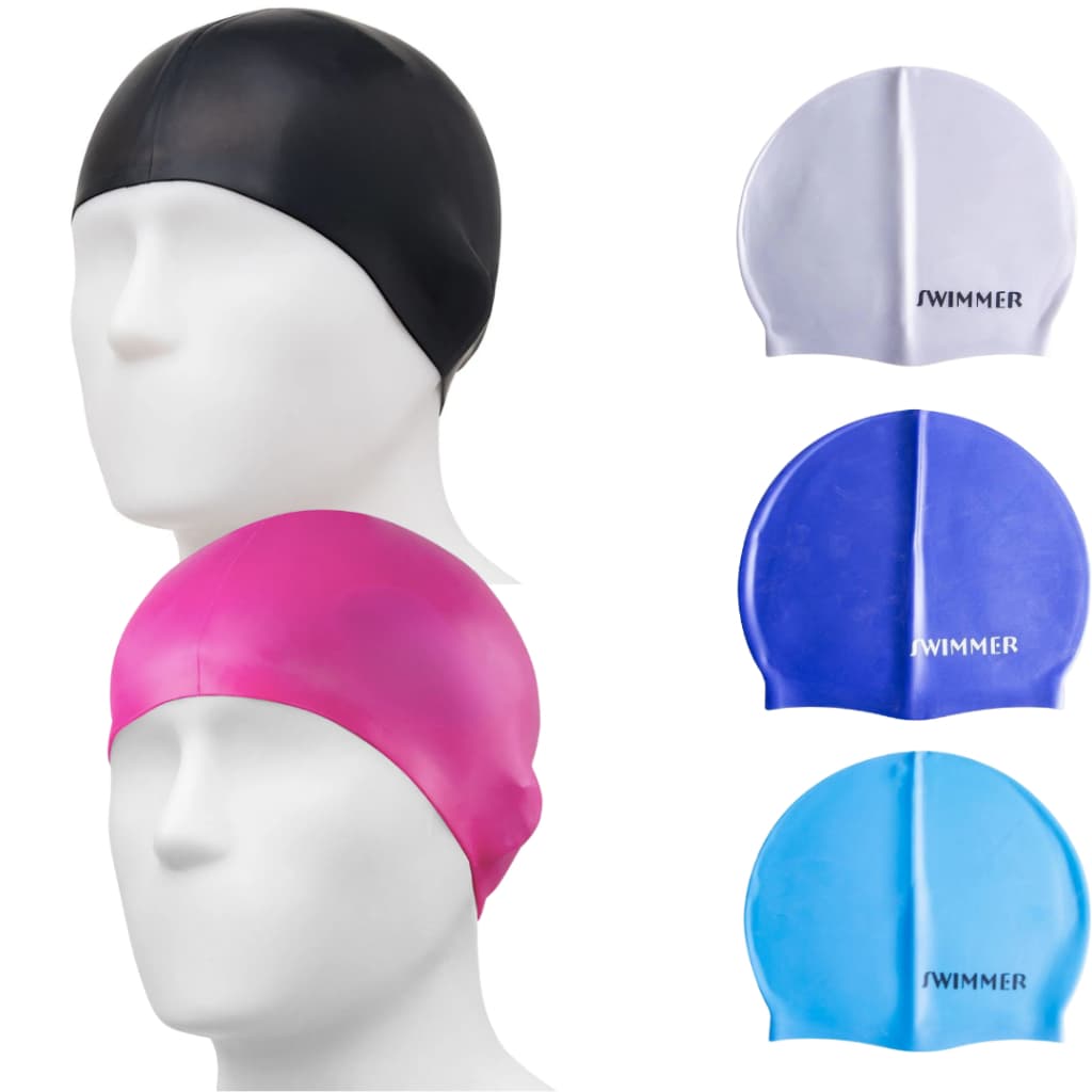 Touca de Natação Hidroginástica de Silicone Impermeável Adulta Juvenil