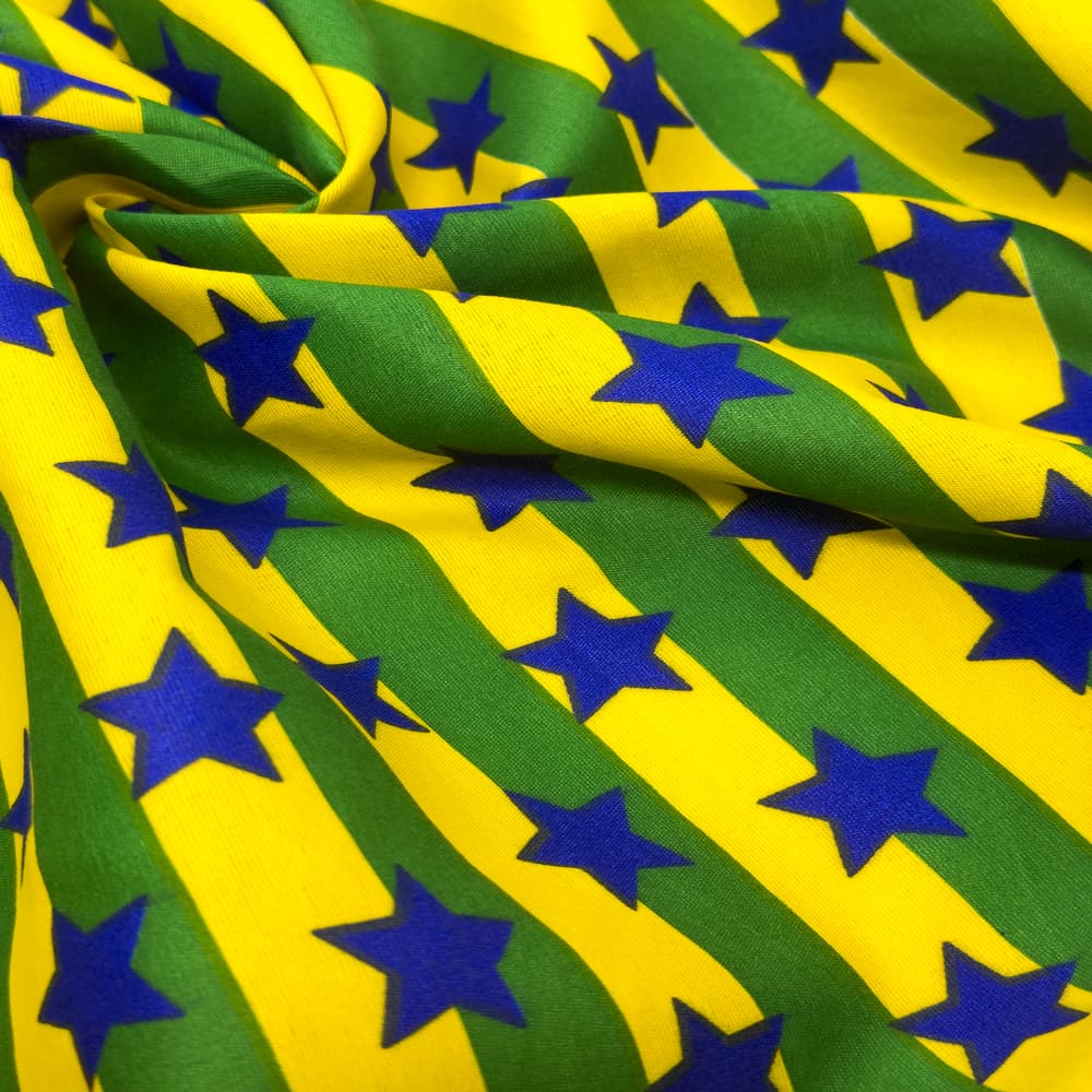 Tecido Chita Brasil Copa do Mundo 1,50m largura  Poliéster Para Decoração fantasias e Artesanatos