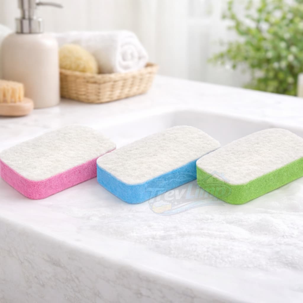 Bucha de Banho Dupla Face Suave e Esfoliante Limpeza Profunda da Pele Corporal - 03 Unidades