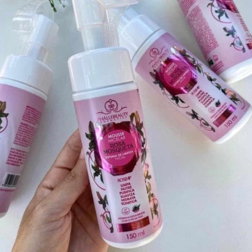 Mousse de Limpeza Facial Rosa Mosqueta 150ml – Skincare Phallebeauty