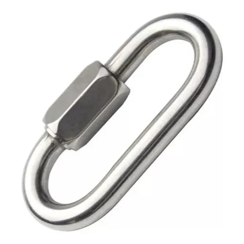 10un - Mosquetão Oval C/ Trava Roscada 5x50mm 300kg