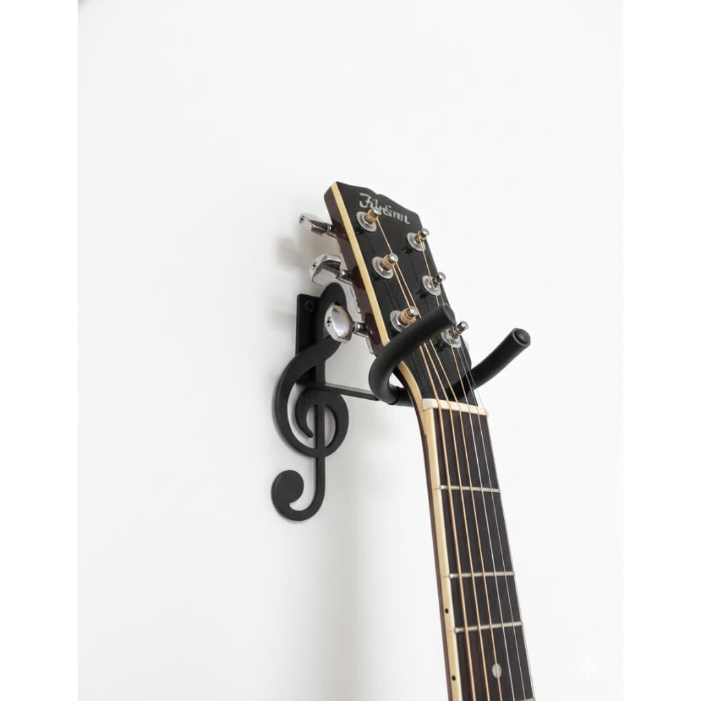 Suporte de Violão de Parede 𝄞 - Violão, Guitarra, Baixo, Ukulele – Design Clave de Sol