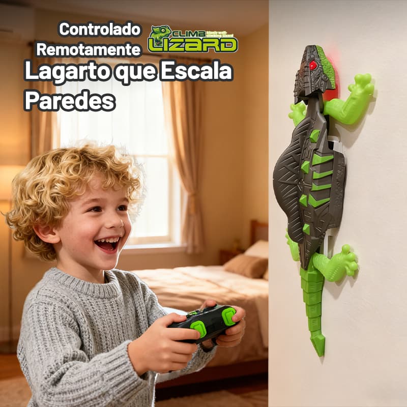 Robô Lagarto Gecko Controle Remoto – Escala Paredes e Tetos com Sucção Potente, Olhos LED Brilhantes, Design Biomimético