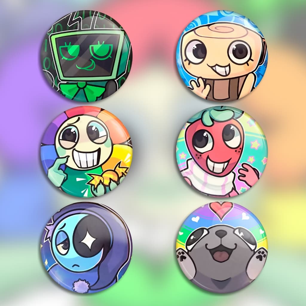 broche mochila dandy's world kit com 5 botons dandy's world pins buttons para bolsa jaqueta