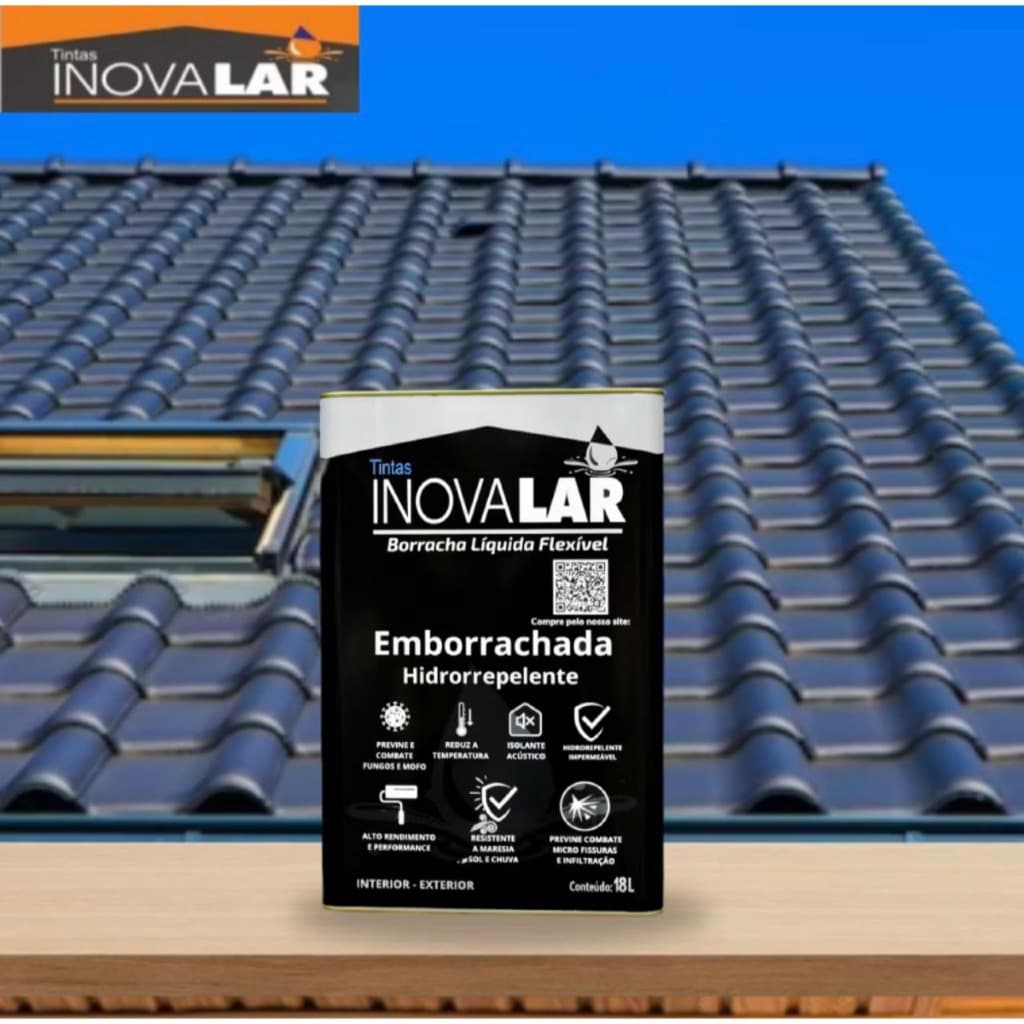Tinta Borracha Líquida Inovalar 18KG - Impermeabilizante, Flexível, Hidrorrepelente Premium