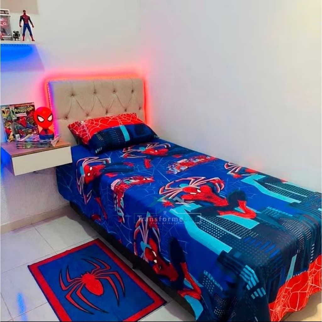 Kit Jogo de Cama Toque de Algodão Solteiro Infantil C/Fronhas 1,60X2,50M 2PÇS