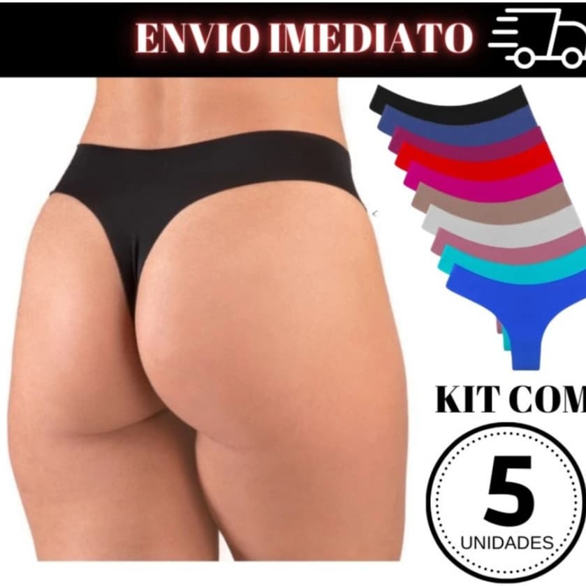 Kit 5 Calcinha Corte A Laser Sem Costura Conforto Zero Transparência Não Marca Fio Dental