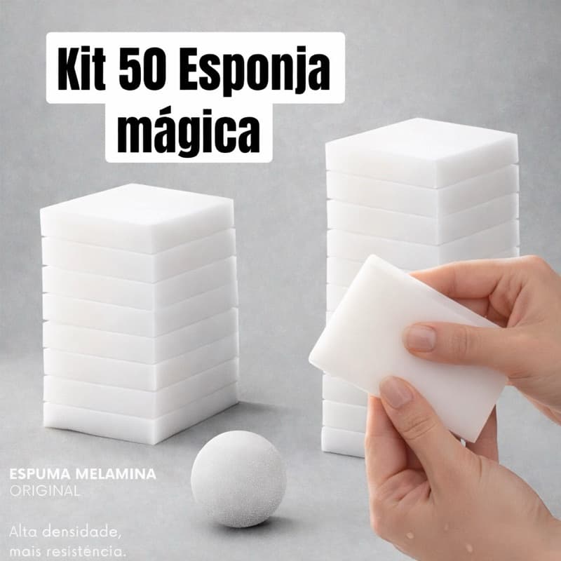 Esponja Mágica Branca Limpa tudo Melamina Bucha Tira Mancha Limpeza Desengordura Nano Max Clean Esponja limpa tudo