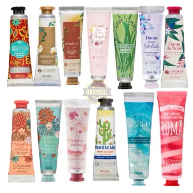 Creme Desodorante de Mãos L'Occitane au Brésil 30ml a 50ml Original Hidratante Perfumado Não Oleoso