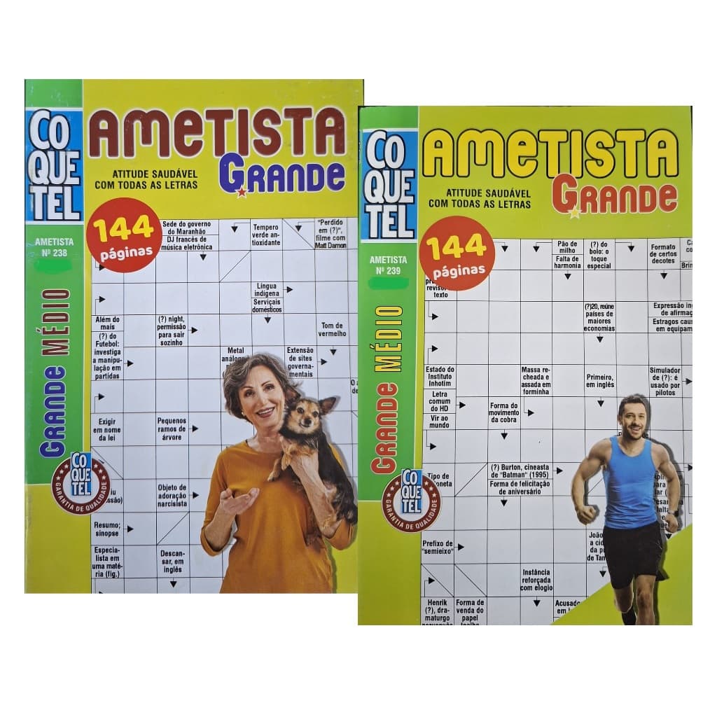 Kit 2 Palavras Cruzadas Ametista Médio 144 Páginas Cada - Coquetel