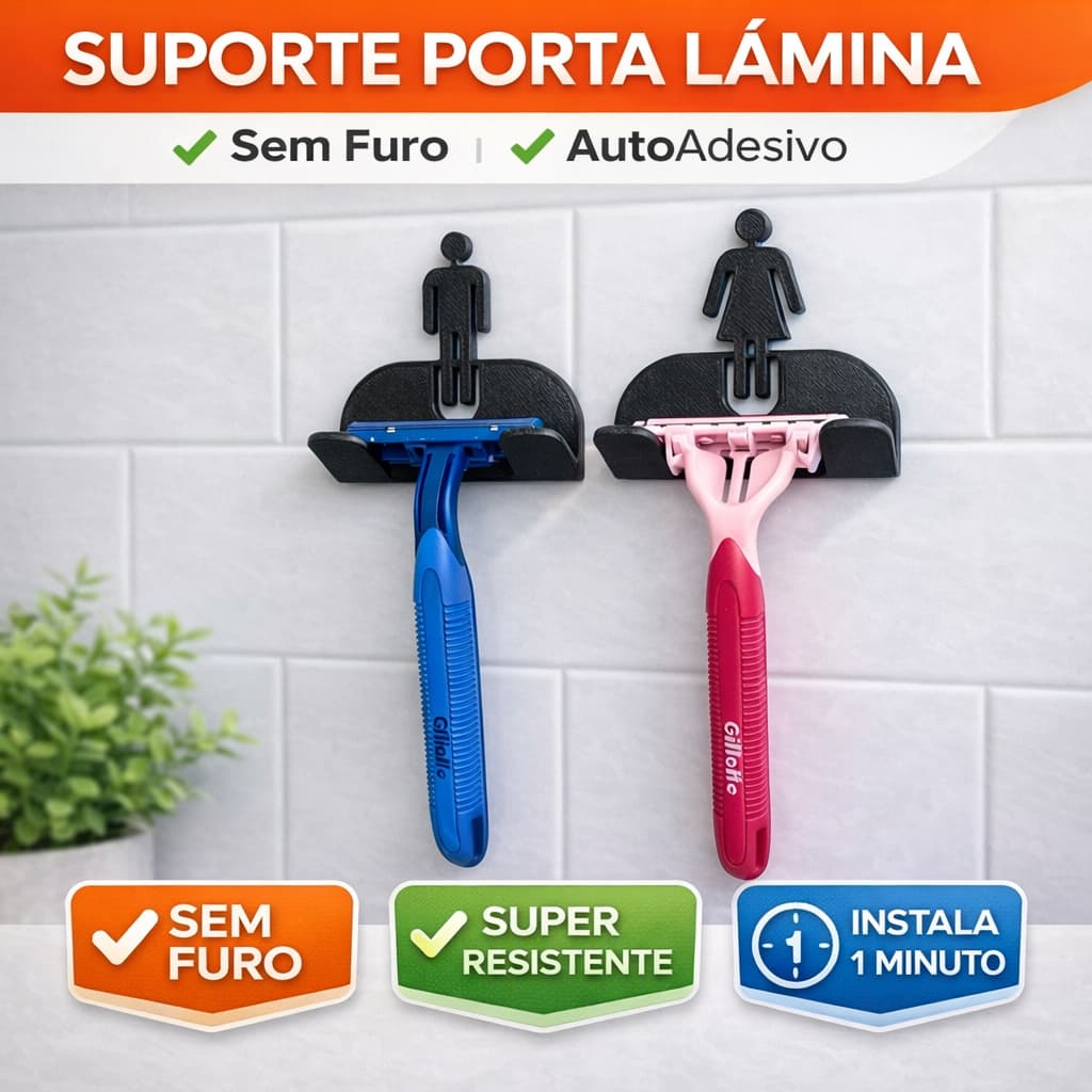 Suporte De Lâmina De Barbear Conjunto  Feminino Masculino Parede Banheiro