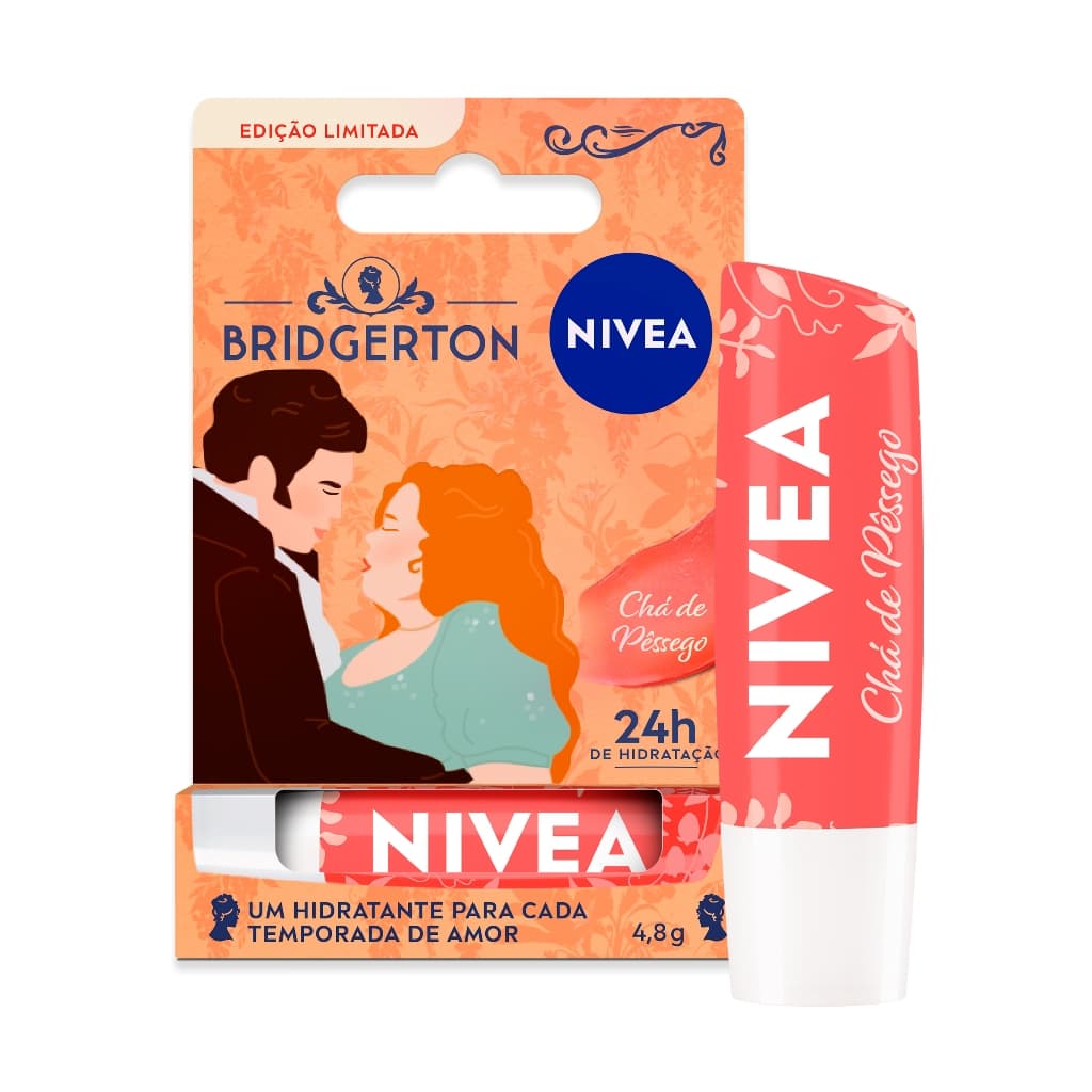 NIVEA Hidratante Labial Chá de Pêssego Edição Limitada Bridgerton 4,8g BBB 26