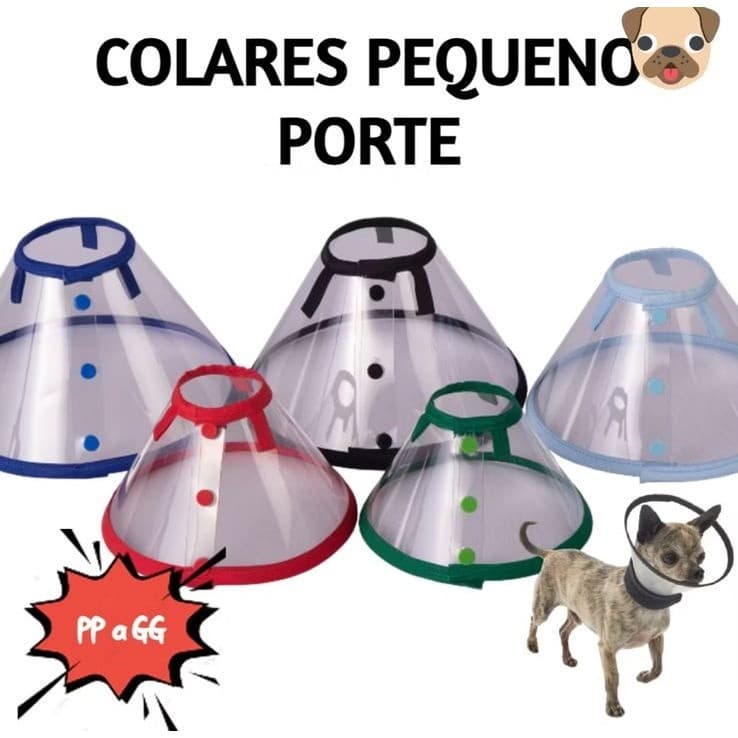 Colar Elizabetano para Gato e Cachorro Porte Pequeno Cirúrgico Pet Jogo PP ao GG