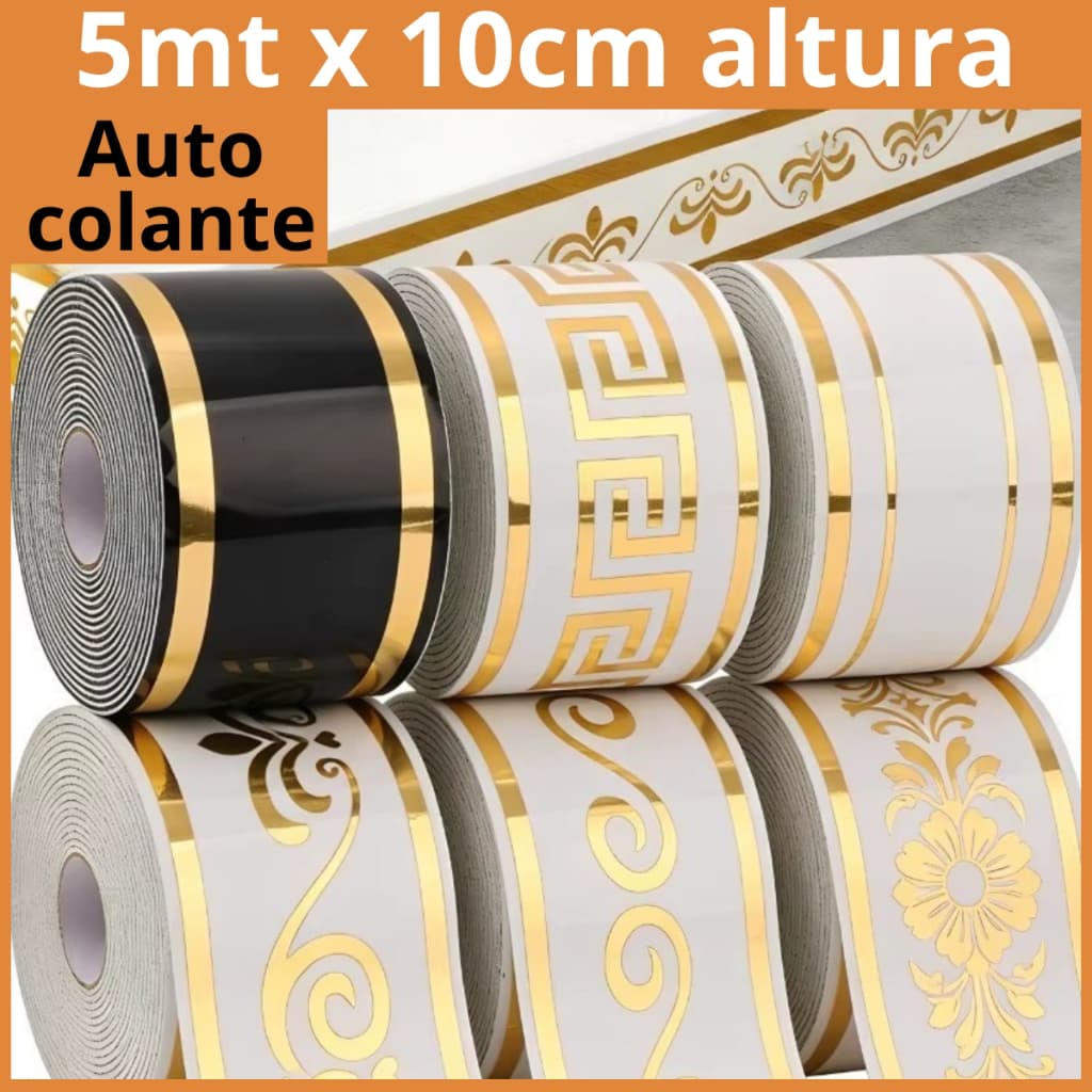 Rodapé Flexível Autoadesivo Decoração Moldura Parede Acabamento Porcelanato Superbrilho Autocolante