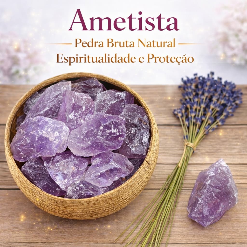 Ametista Cristal Pedra Bruta Natural - Espiritualidade e Proteção -  Venda por Unidade