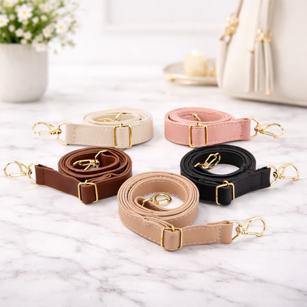Alça Transversal Ajustável para Bolsa com Mosquetão Dourado Premium