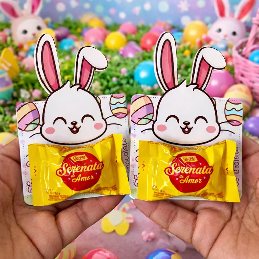Kit Card de Páscoa  mimos Coelhinho da Páscoa Lembrancinha (nao acompanha chocolate)