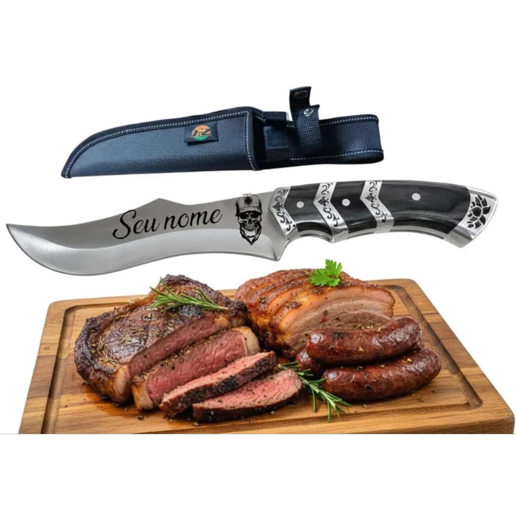 Faca Para Churrasco Profissional Luxo Personalizado Seu time