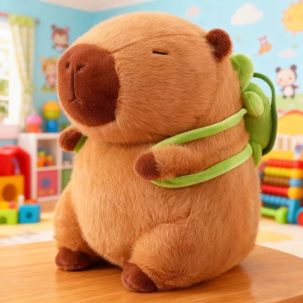 Capivara de Pelúcia 30cm com Tartaruga Kawaii Super Fofa TikTok Trend Presente Infantil Criativo