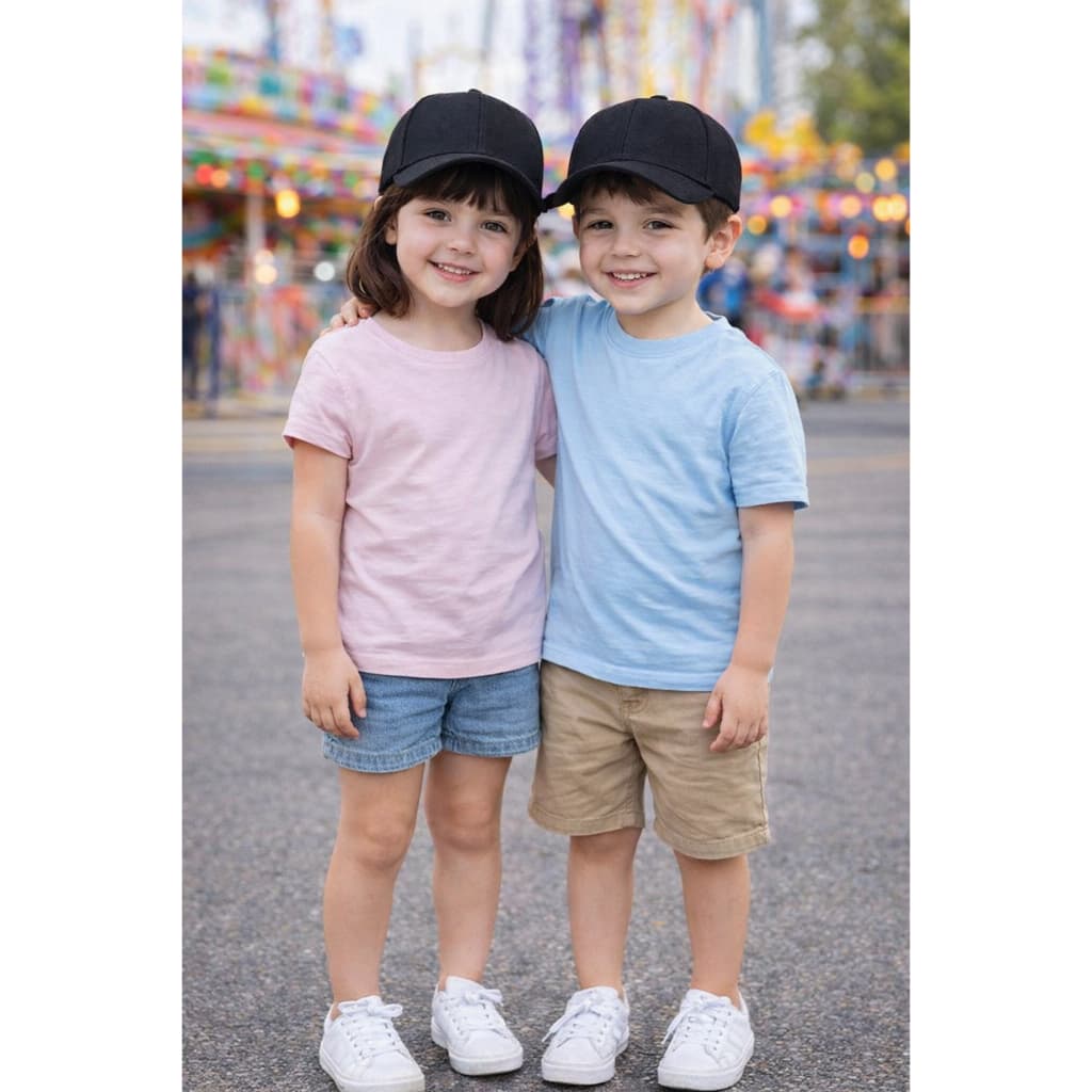 Boné Infantil Liso Unissex Ajustável Aba Curva Básico Confortável