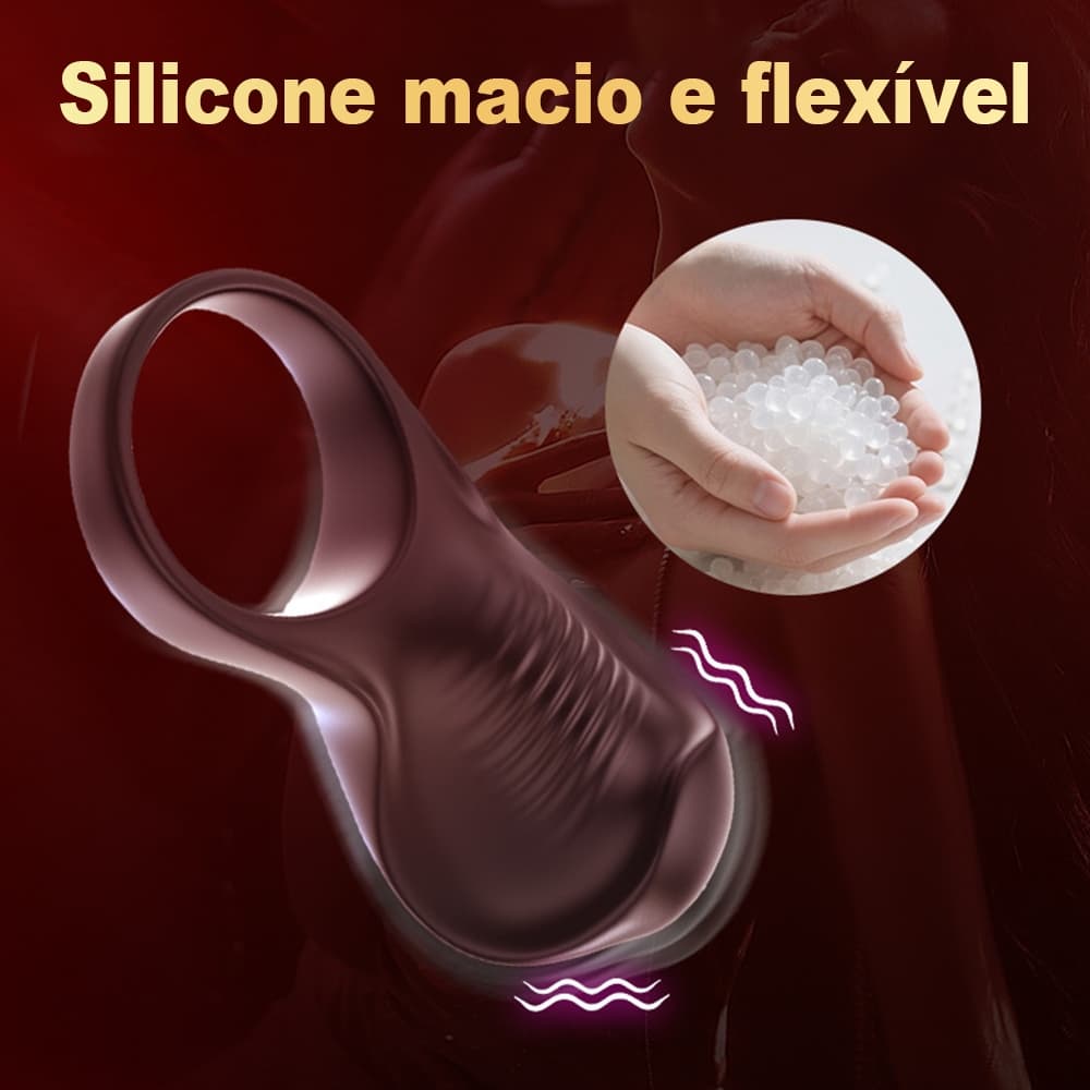 Anel Peniano Vibratório Recarregável | Silicone Macio e Flexível | Massageador Masculino