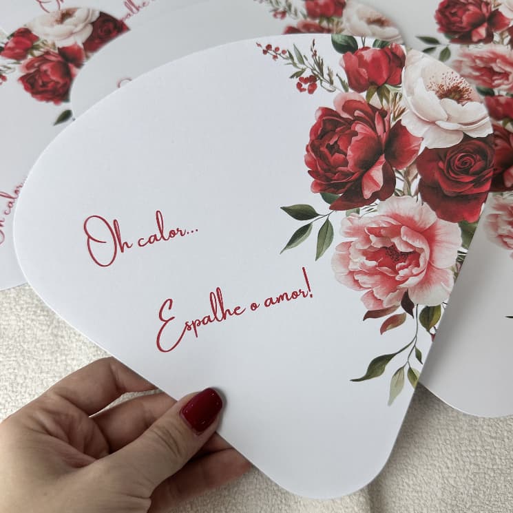 15 Leque Personalizado de Casamento - PRONTA ENTREGA