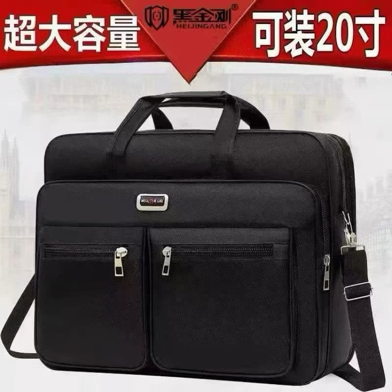 Bolsa Pasta Notebook Grande Nylon Masculino Maleta Executiva Preto 15 "