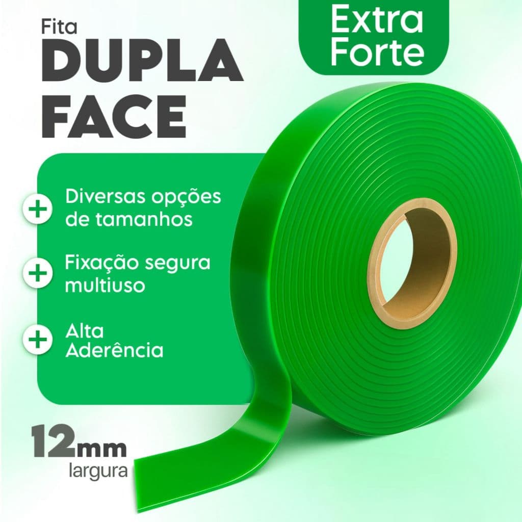 Fita Dupla Face 12mm Vários Tamanhos Extra Forte Transparente Acrílica Artesanato vhb 1m 2m 3m 5m