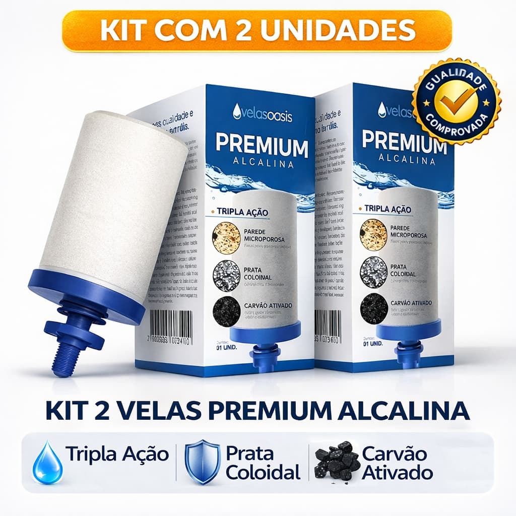 02 Velas Para Filtro De Barro Tripla Ação PREMIUM ALCALINA Para Todos Os Filtros - ENVIO IMEDIATO