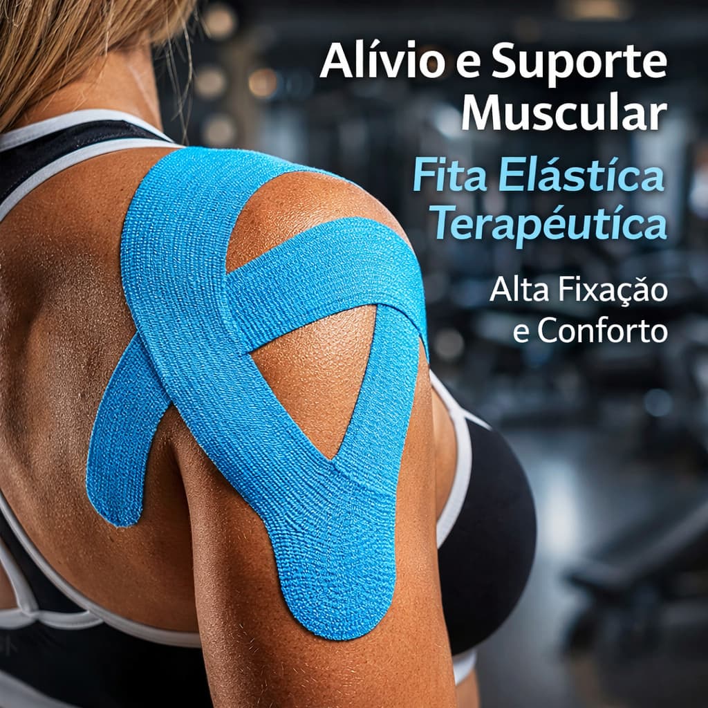 Kit 2 Fita Knesio Tape Bandagem adesiva alivia dor lesão atleta Tape Ortopedia Fisioterapia