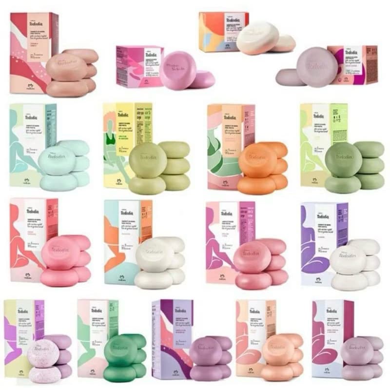 Sabonete em Barra Puro vegetal Natura Caixa c/ 5 unidades - Diversas Fragrâncias - Higiene Pessoal