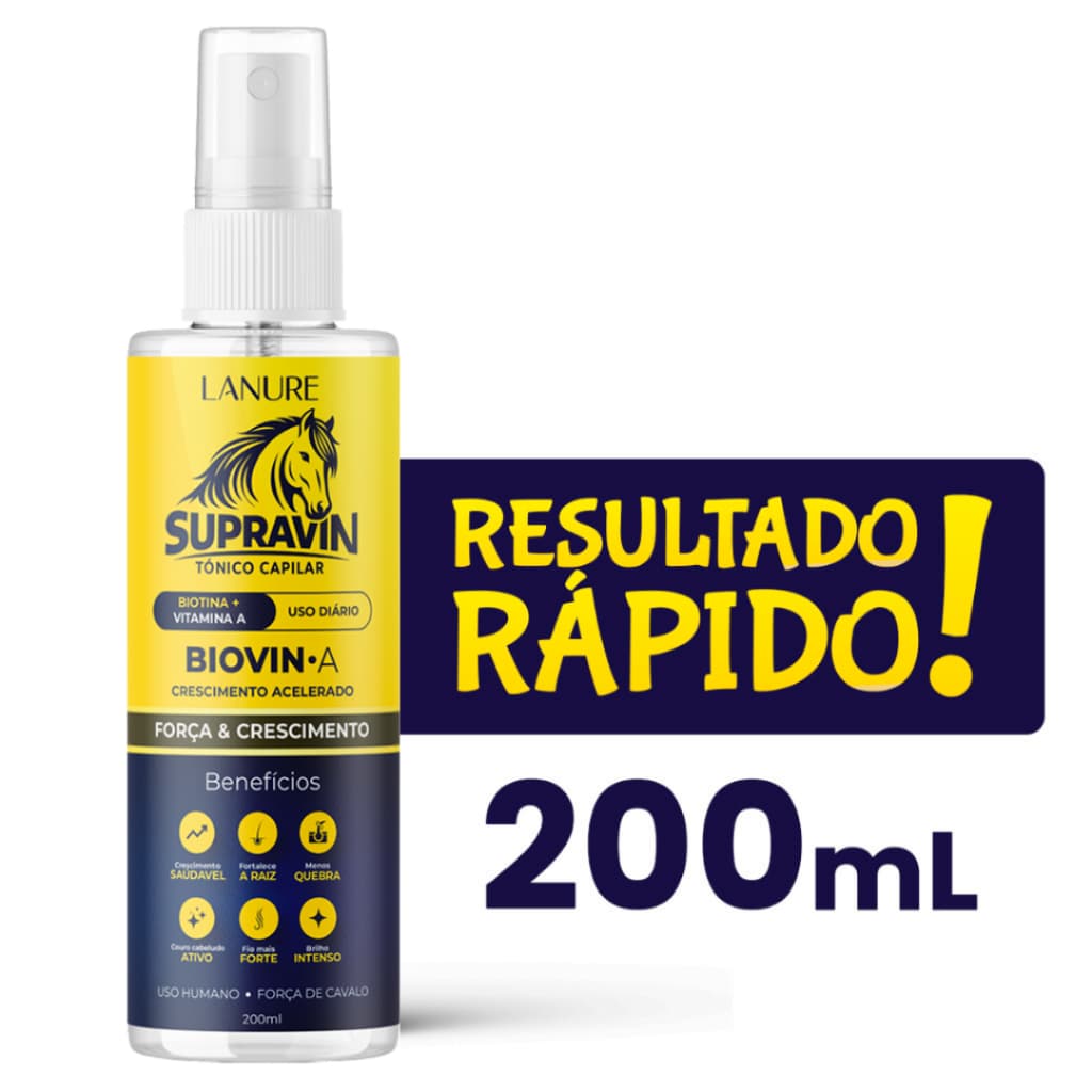 Tônico de Crescimento Acelerado Força de Cavalo Biovin-A Supravin Lanure Spray 200ml
