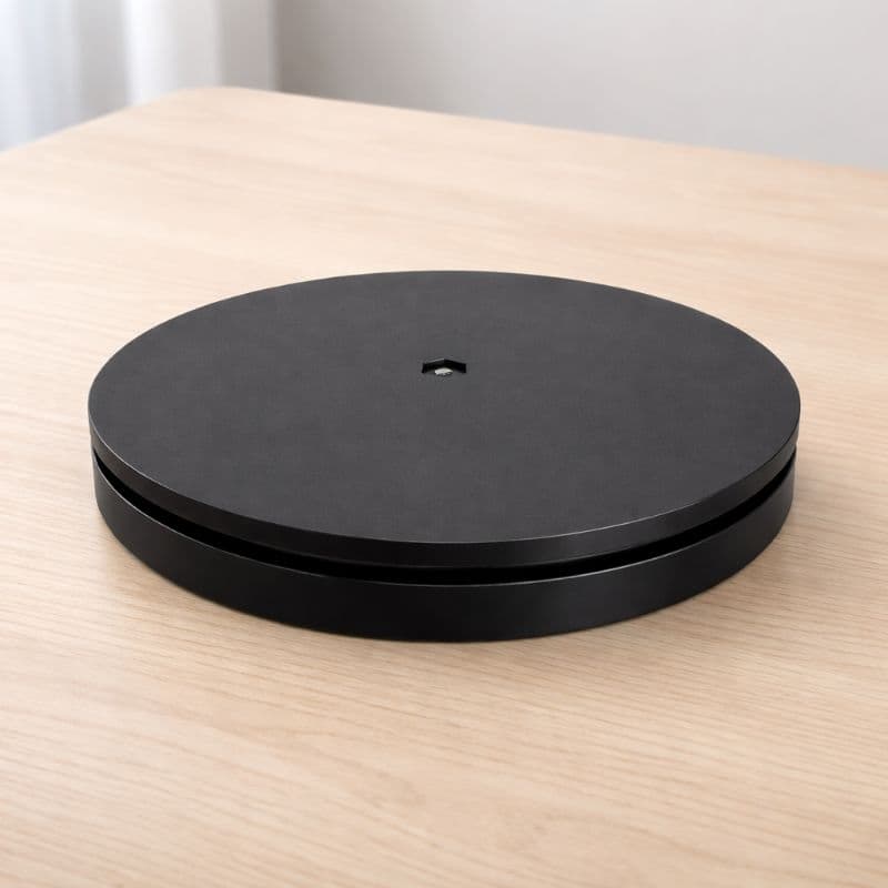 Base Giratória Elétrica PRETA 25cm Expositor 360° Suporta Até 10kg