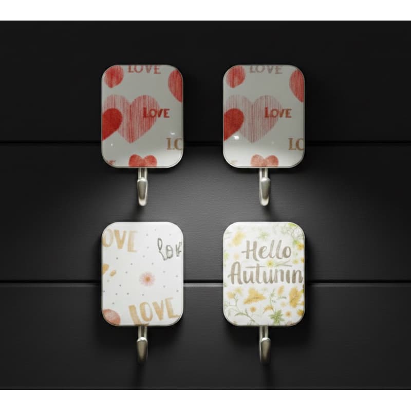 Kit 4 Ganchos Adesivos Decorativos 2kg – Sem Furo, Forte e Resistente