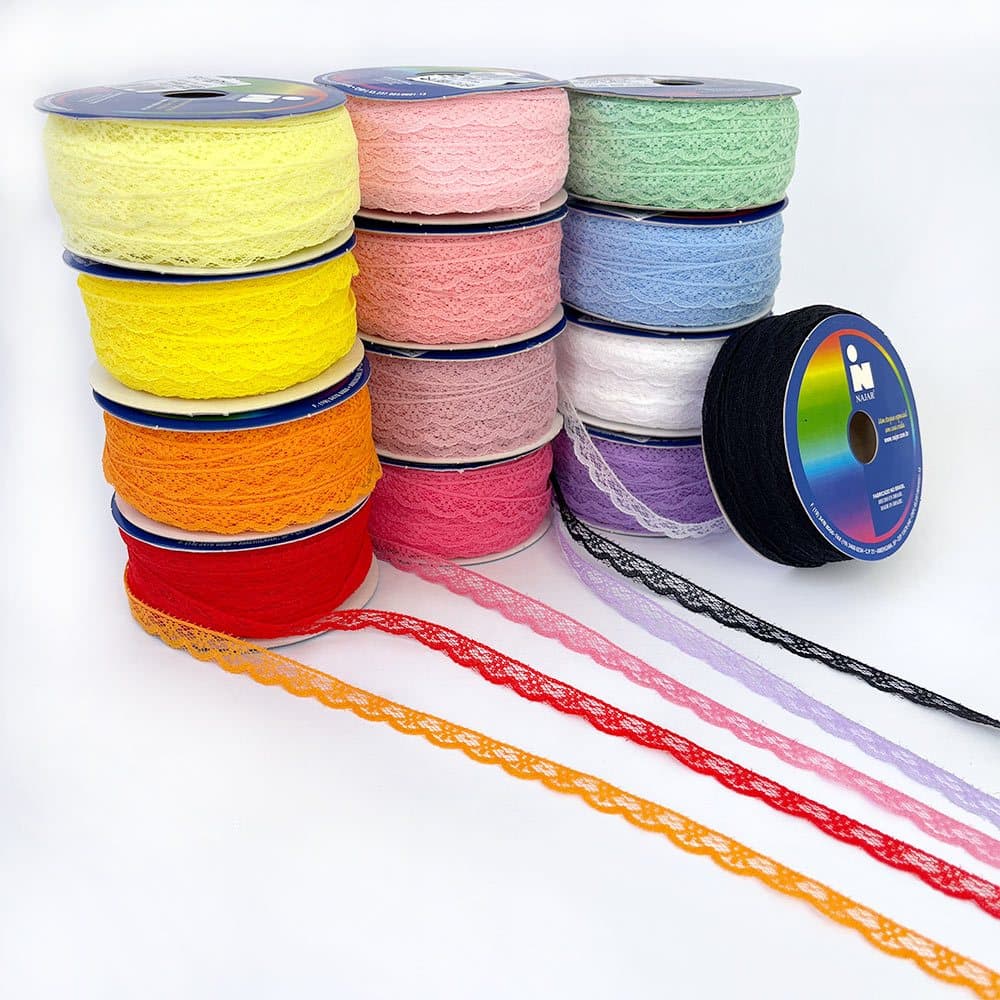 Fita de Renda Nylon nº2 Najar 10mm Rendinha Fina Festa Junina
