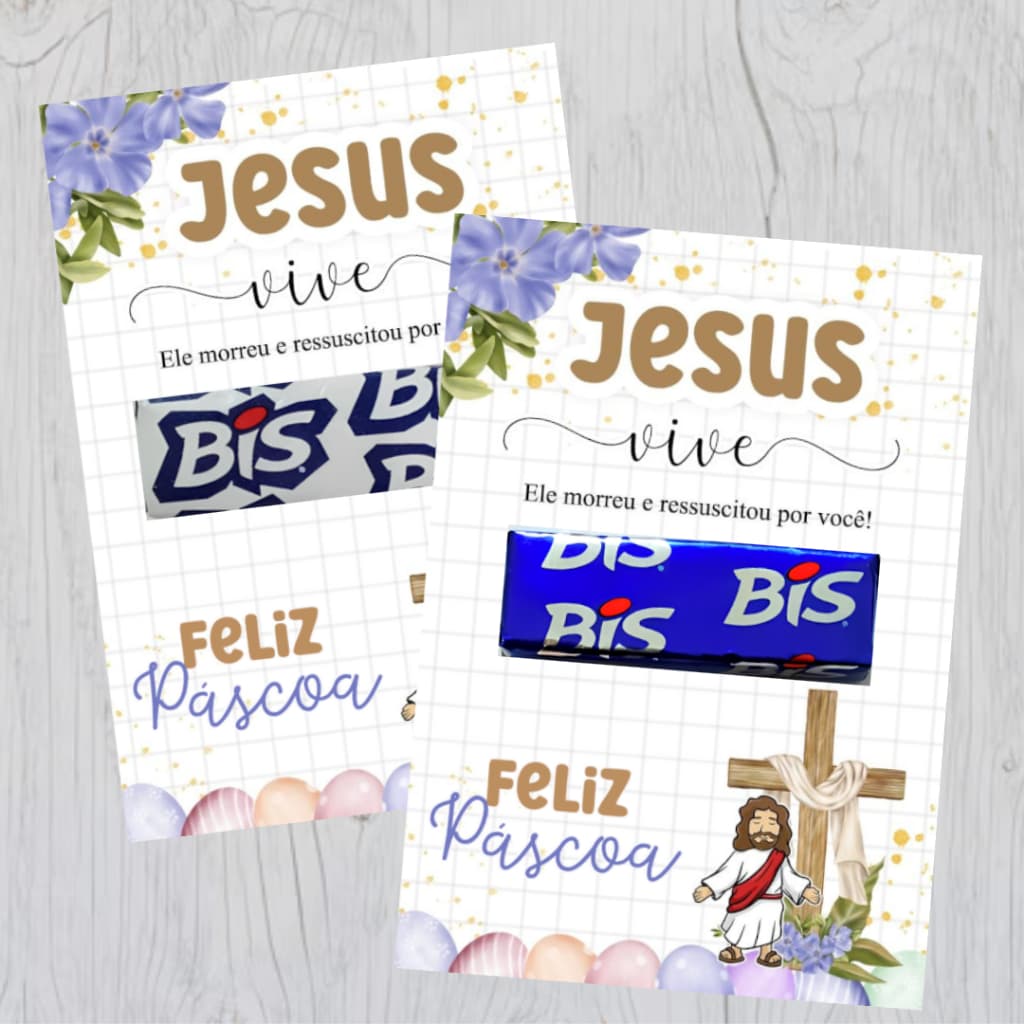 30 Cards para Mimos Páscoa Cristã  - Não acompanha o Bis