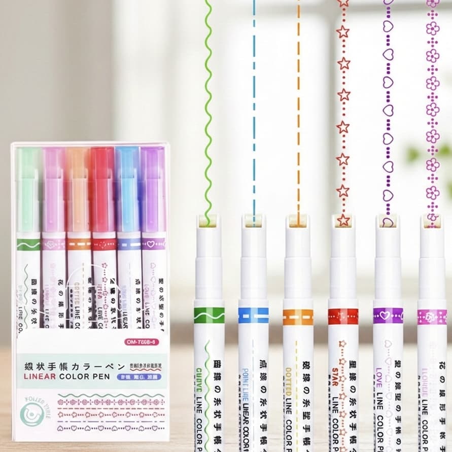 Kit 6/12/18 Caneta Roller Carimbo Desenhos Criativos Papelaria Kawaii Marcador Escolar/Artesanato